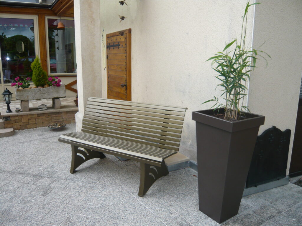 Banc et pot aluminium - Alu Décoration